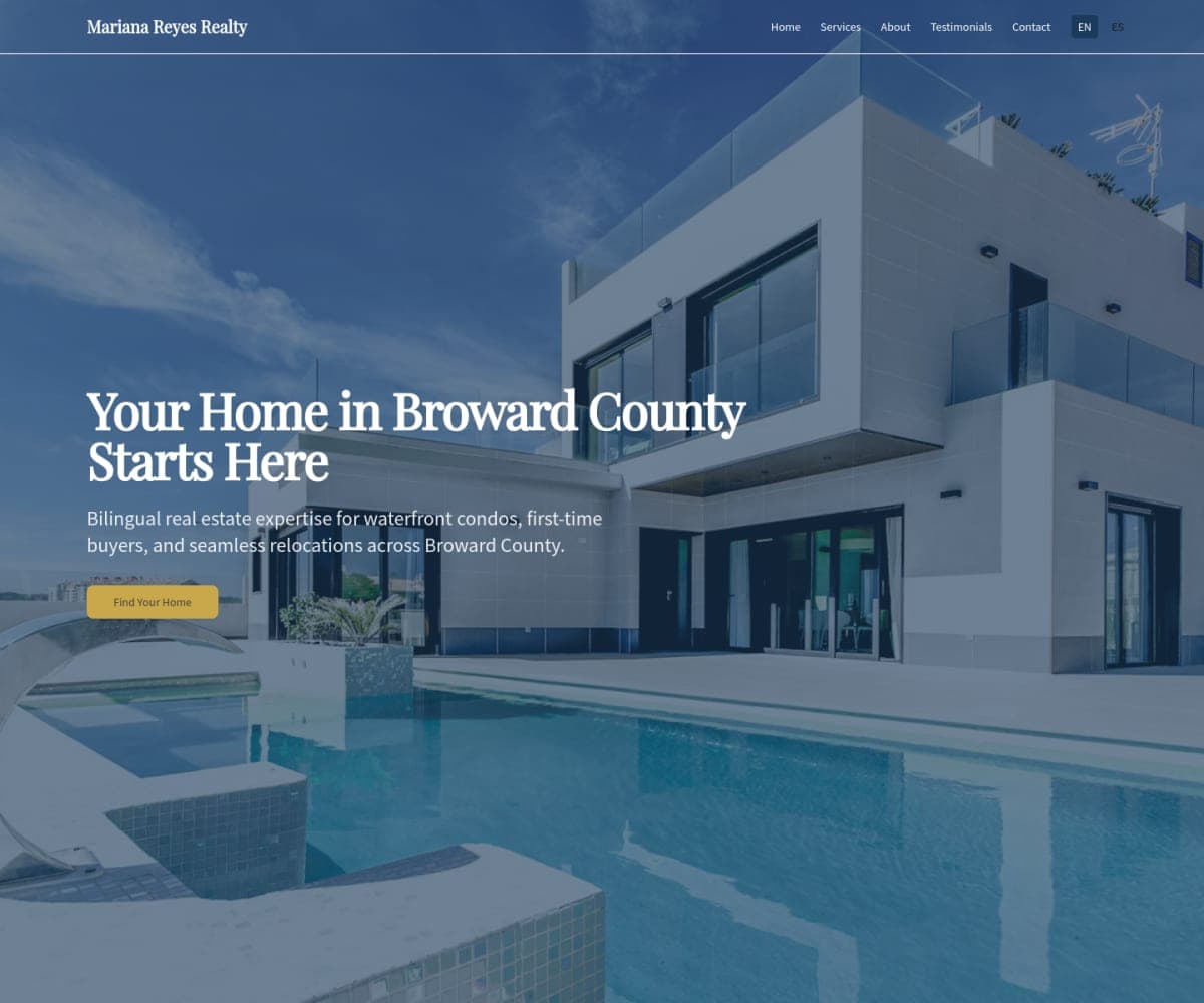 Mariana Reyes Realty — site preview