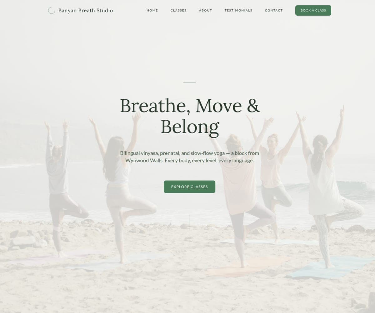 Banyan Breath Studio — site preview